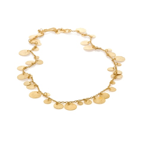 18K yellow gold necklace, mat finish