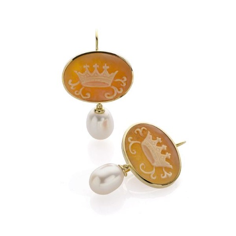 18K yellow gold ear pendants 