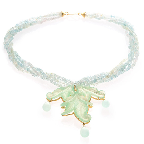 green beryl bead necklace