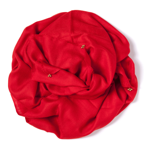 Red Pashmina  with golden bells