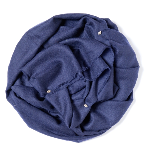 Navy blue Pashmina  with silver bells