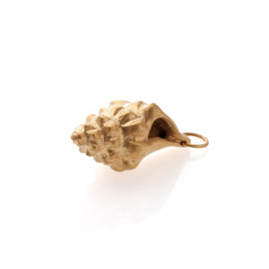 Pendatif or jaune 18 ct en forme de coquillage, taille: 4cm/1.6" (PENo29)